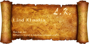 Lind Klaudia névjegykártya